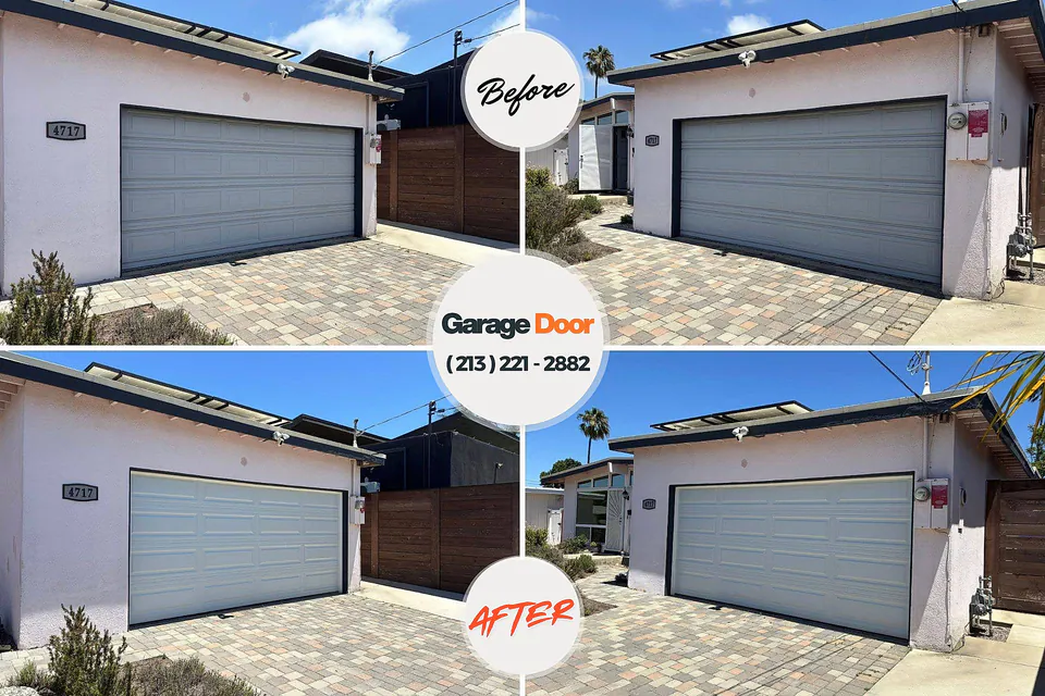 Before and after: garage door repair Eddystone, PA
